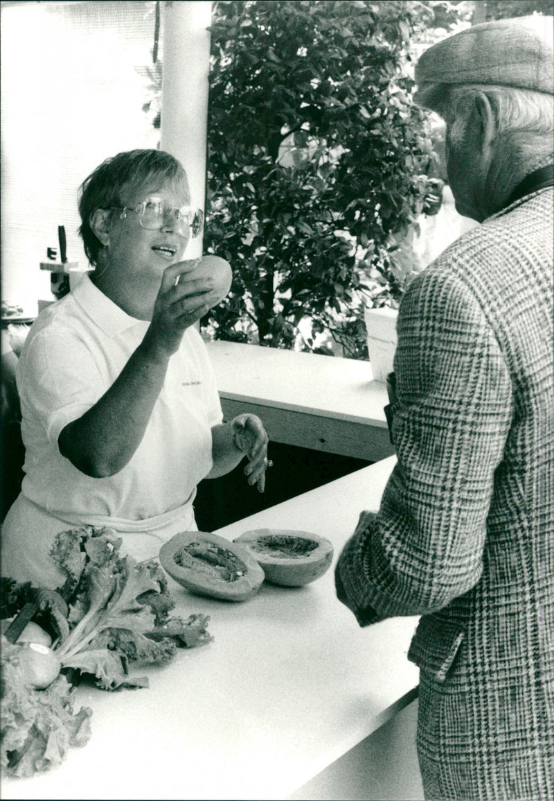 Food writer Marianne Sandberg during the SvD days at GrÃ¶na Lund - Vintage Photograph
