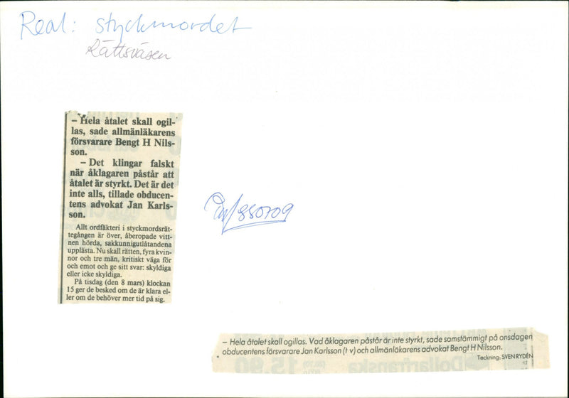 FALSE WHOLE GIVE ATAL BENGT NILS LATENTES STYCHMURDER KARLS PASTAS AND RAT - Vintage Photograph