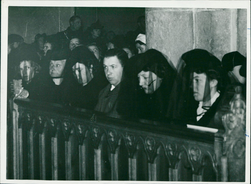 Grief ceremony in Visby Cathedral, Hansa disaster - Vintage Photograph