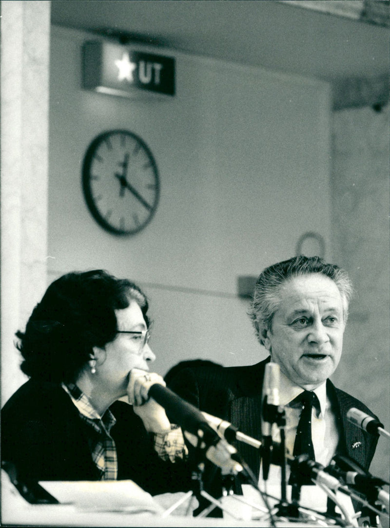Foreign Minister Anita Gradin and Foreign Minister Sten Andersson - Vintage Photograph