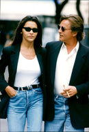 Don Johnson with model Alexandra Kabi in Paris - Vintage Photograph
