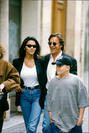 Don Johnson in Paris with his son Jesse and model Alexandra Kabi - Vintage Photograph