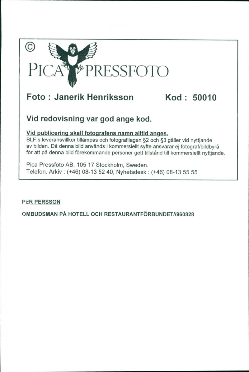 SWEDEN RESPONSIBLE FUTURE IMAGE DELIVERY BLF HENRIKSSON JANERIK POET - Vintage Photograph