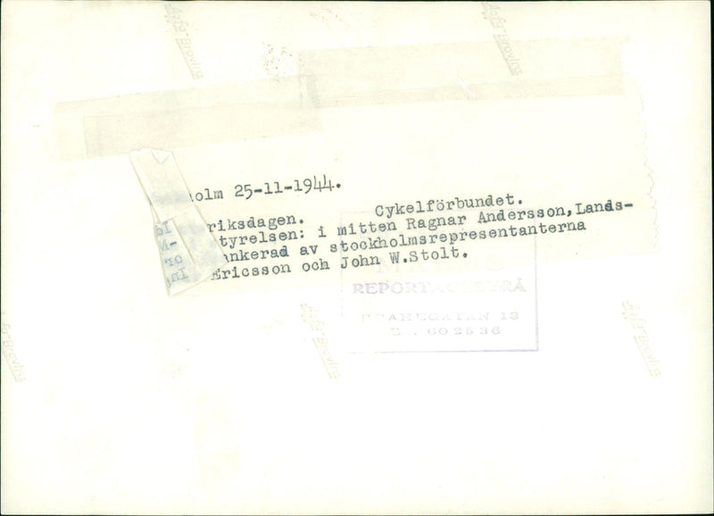 Ingvar Ericsson Ragnar Andersson and John W.Stolt - Vintage Photograph