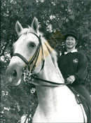 Ulla Håkansson, Swedish equestrian. - Vintage Photograph