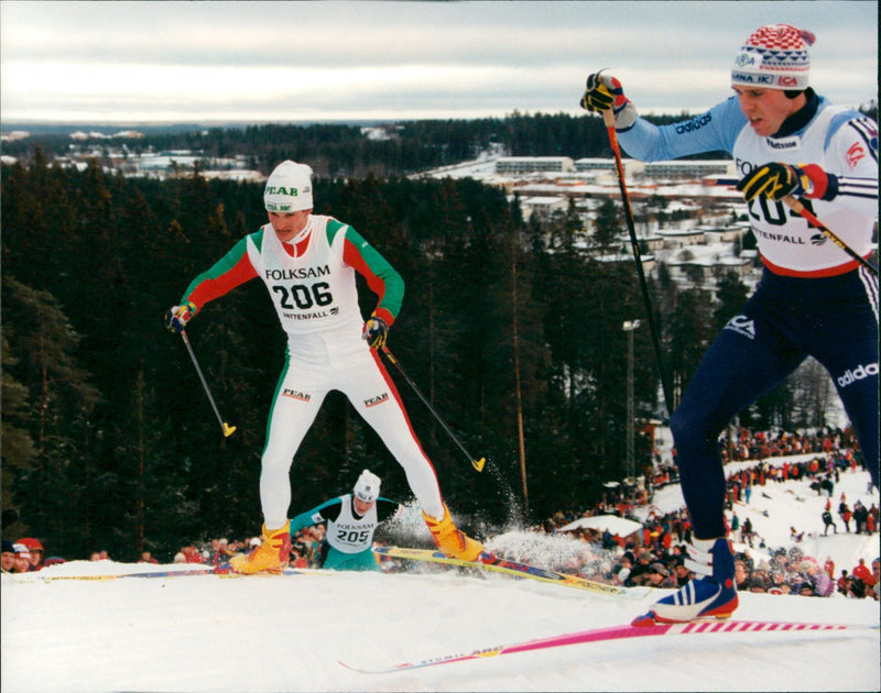 Niklas Jonsson, Swedish cross-country skier. - Vintage Photograph