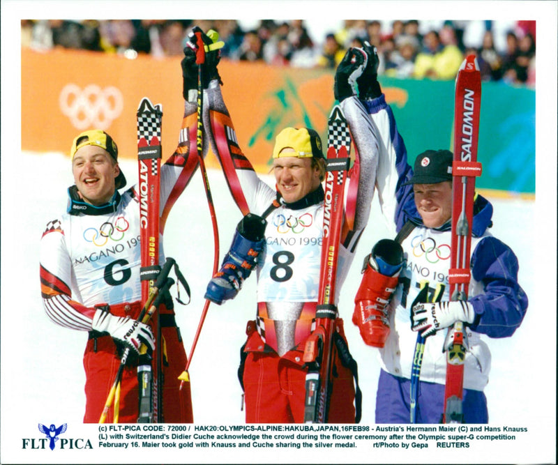 Skating Miscellaneous, Hermann Maier, Hans Knauss, and Didier Cuche - Vintage Photograph