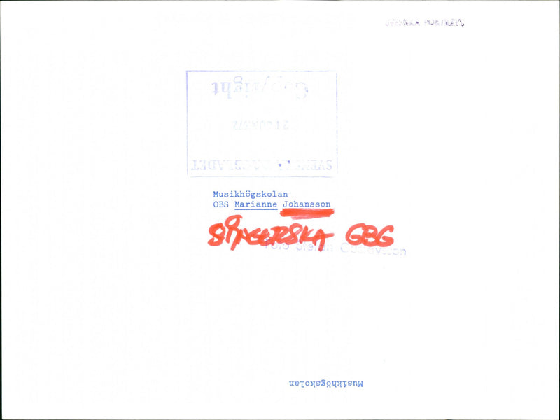 Marianne Johansson singer, School of Music - Vintage Photograph