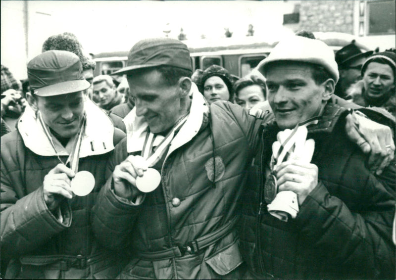 Sixten Jernberg, Assar Ronnlund and Arto Tiainen - Vintage Photograph