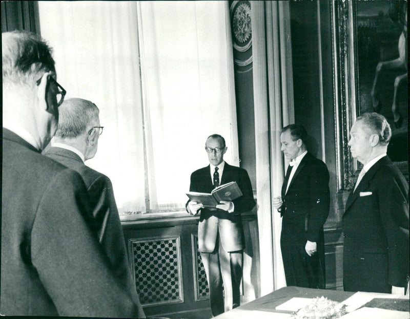 Prime Minister Tage Erlander and the King - Vintage Photograph