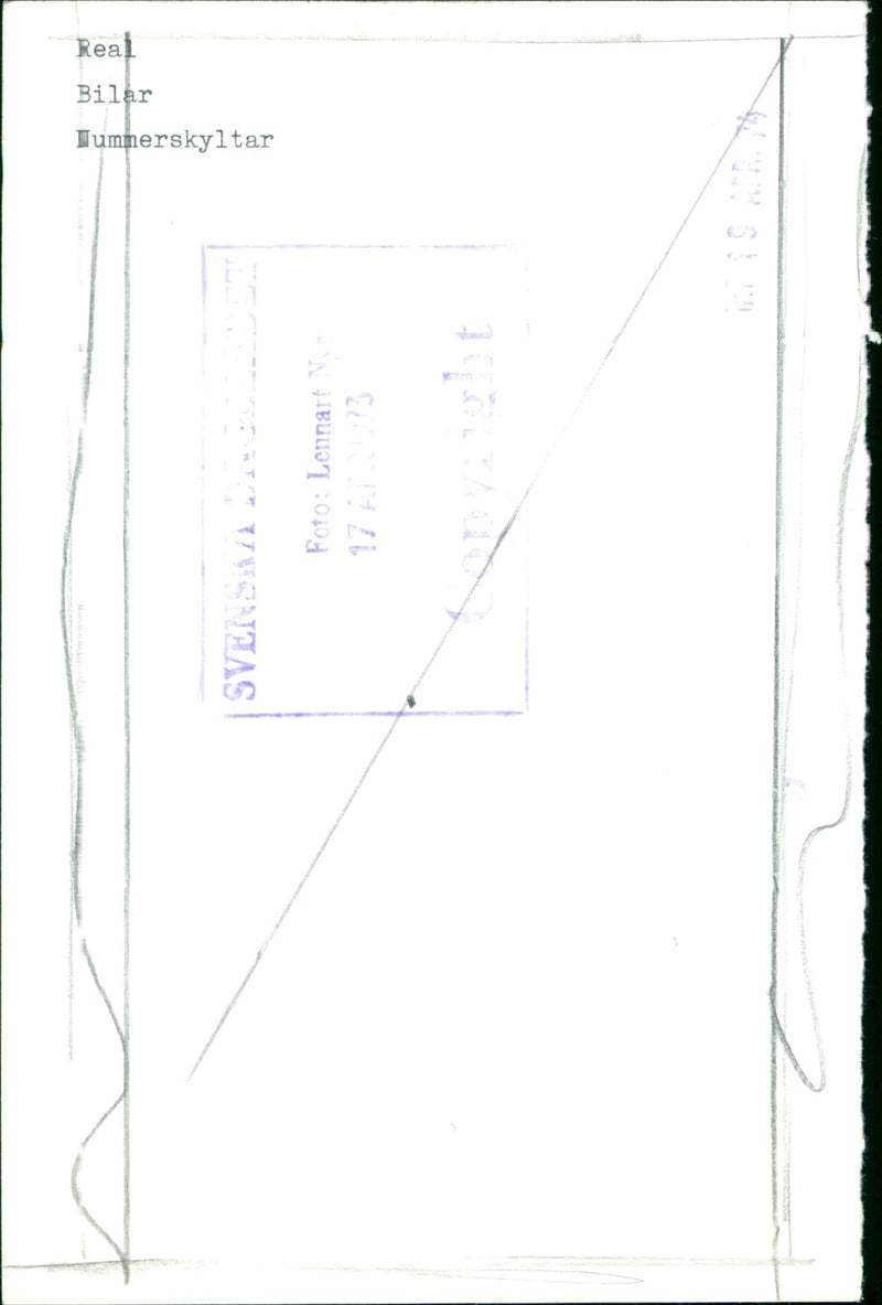 Cars Number plates - Vintage Photograph