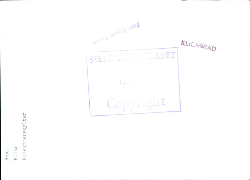 Cars Number plates - Vintage Photograph