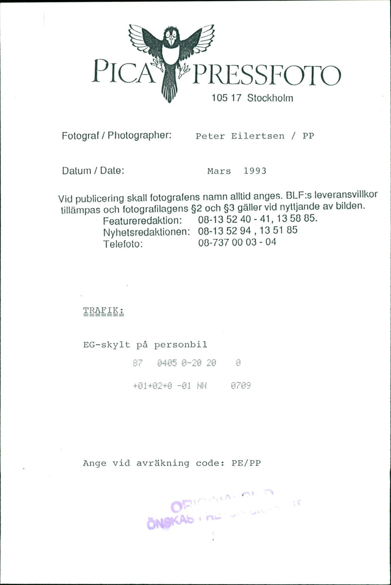 Cars Number plates - Vintage Photograph