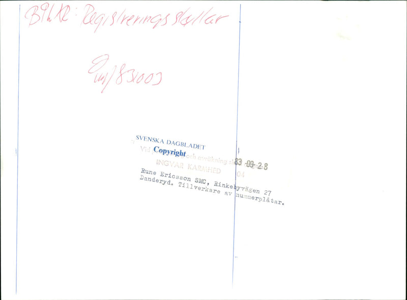 Cars license plates - Vintage Photograph