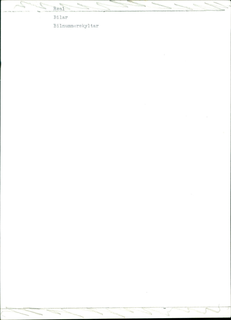 Cars Number plates - Vintage Photograph