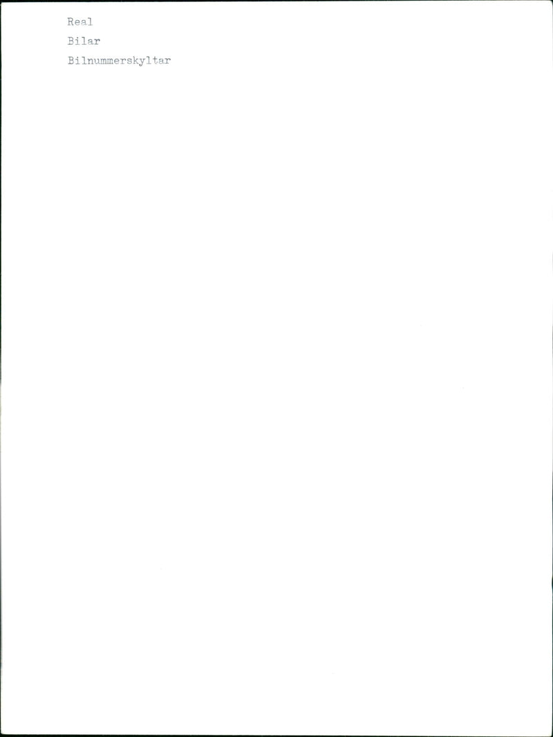 Cars Number plates - Vintage Photograph