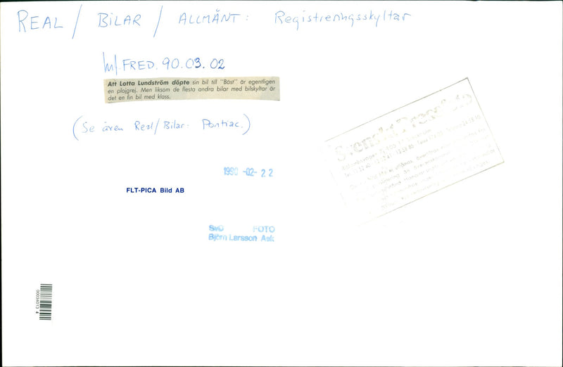 Real CarsGeneral Registration signs with FRED - Vintage Photograph