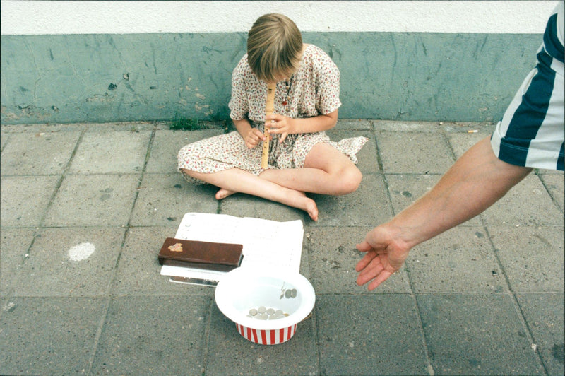 Young street musician - Vintage Photograph