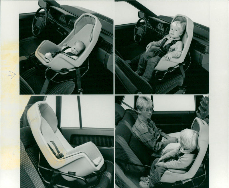 BAKED OPE SHOULDS FIT STEEPLY AND FITS VOLVO BABIES PLACES TILTED CAR CHIL - Vintage Photograph