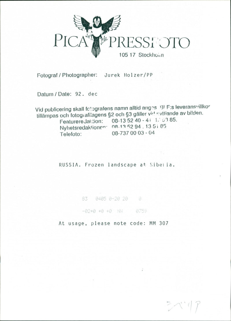 1952 PICA DESK LANDSCAPE SIBERIA IMAGE TURN DELIVERY UPON RUSSIA - Vintage Photograph