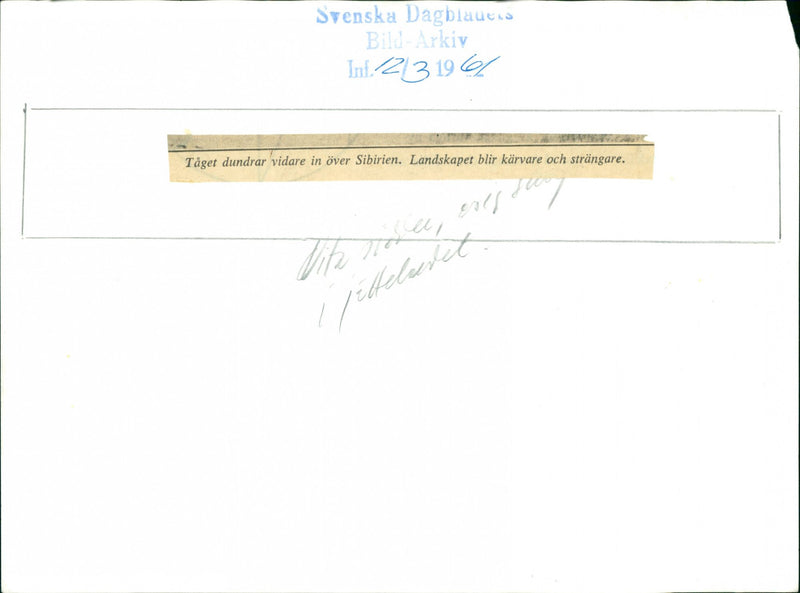 1961 TRAILS SWEDISH AND DAGBLAUENS TAG ARROW ARCHIVE LANDSCAPE SIBERIA INI CARVER - Vintage Photograph