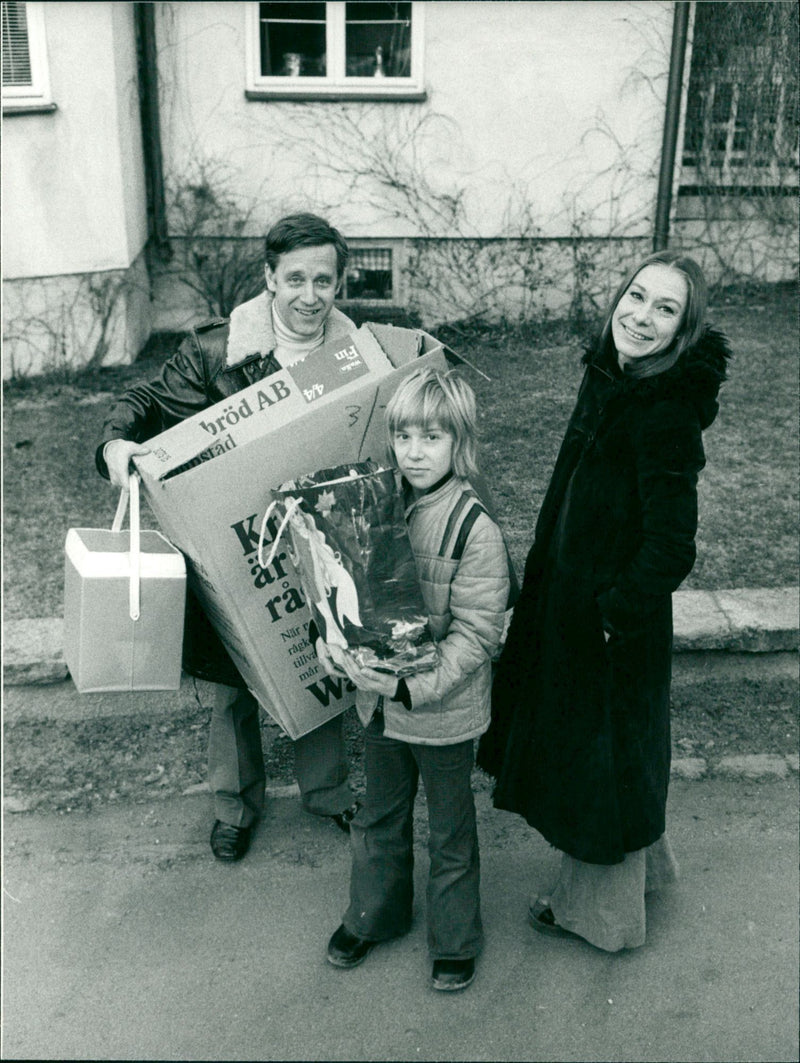 Per Sjöstrand, son Jonas and Gurie Nordwall - Vintage Photograph