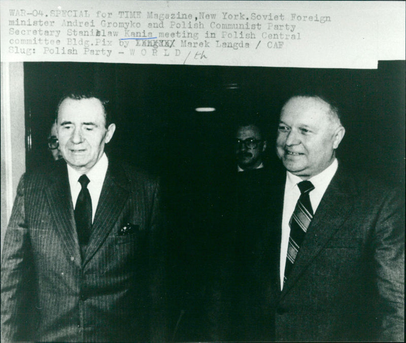 Stanisław Kania and Andrei Gromyko - Vintage Photograph