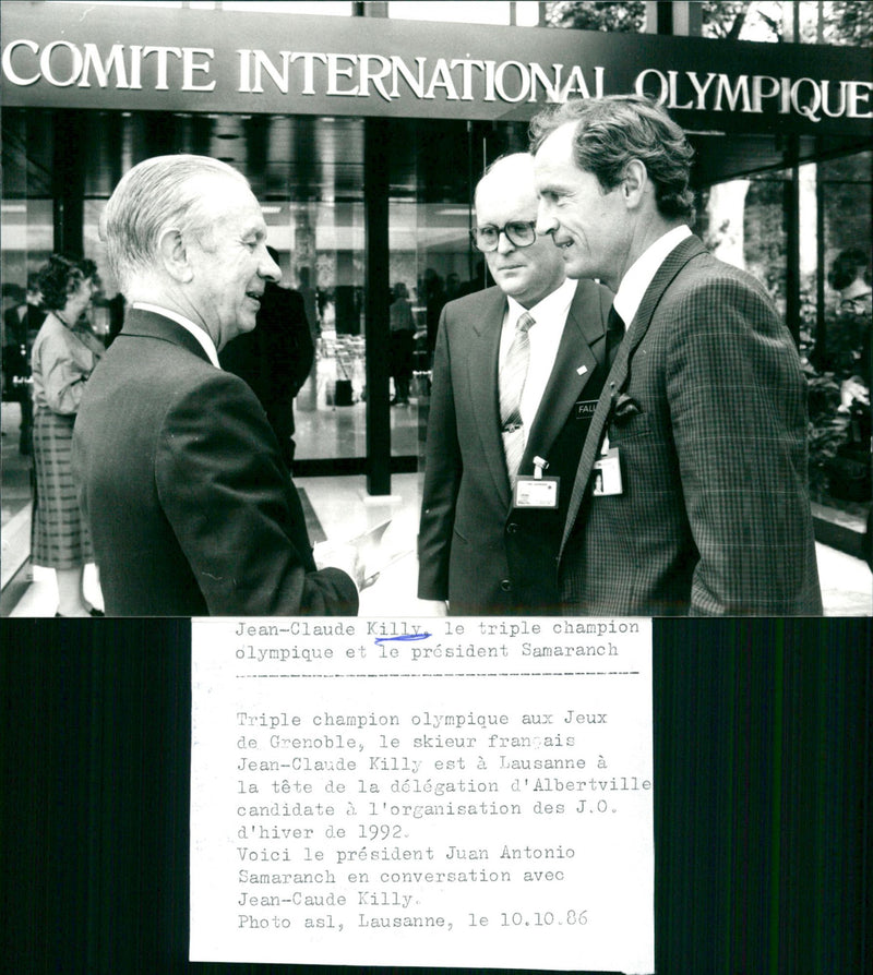 Jean-Claude Killy and President Juan Antonio Samaranch - Vintage Photograph