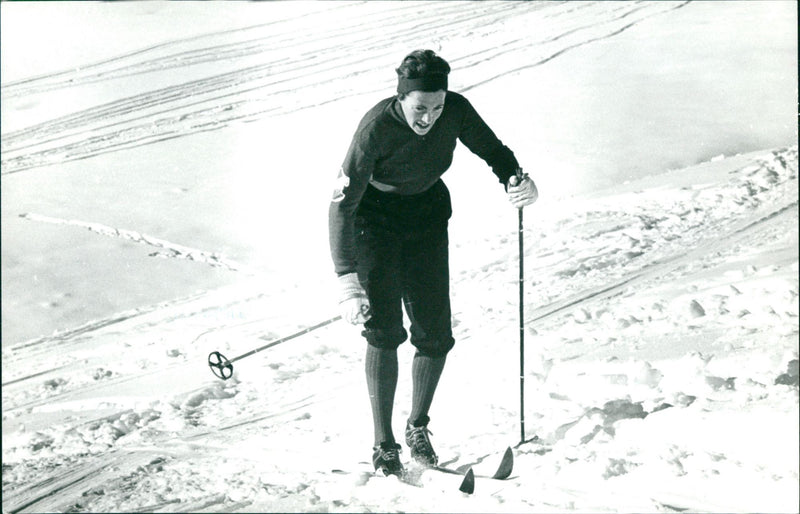 Britt Strandberg, Swedish cross-country skier - Vintage Photograph