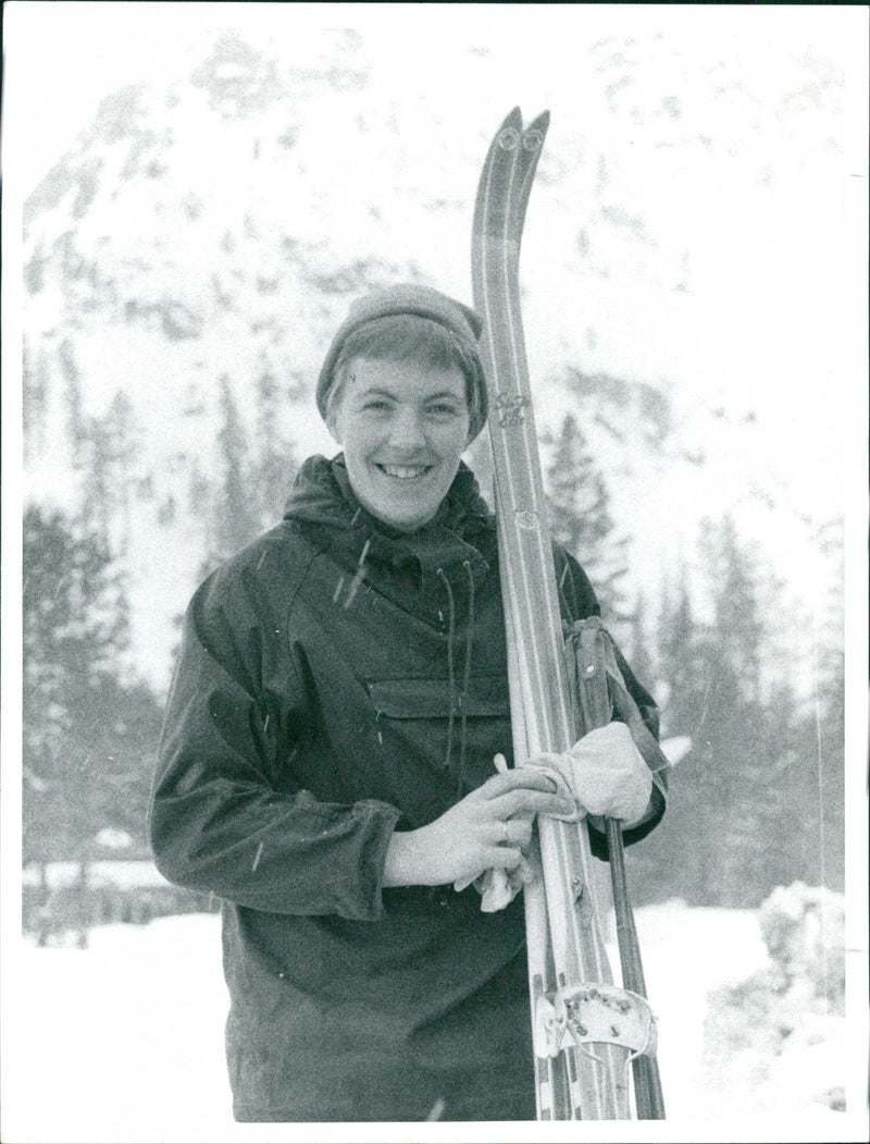 Britt Strandberg, Swedish cross-country skier - Vintage Photograph