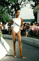 Miss Universe contest in Manila. Barbara Kahatjipara from Namibia - Vintage Photograph