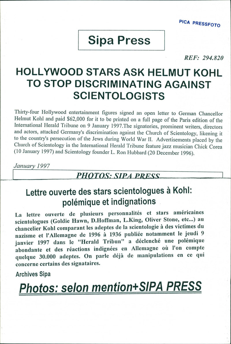 Real Religion: Scientology, Chick Corea - Vintage Photograph