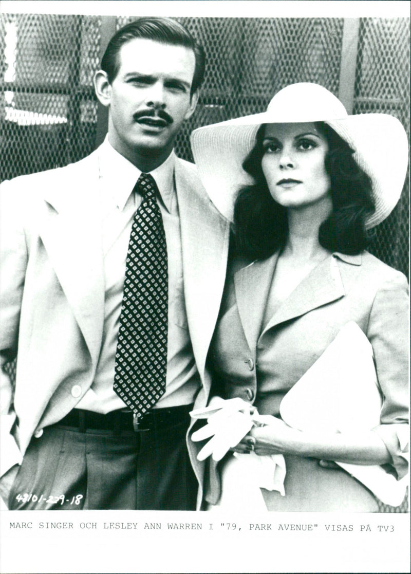 Marc Singer and Lesley Ann Warren in "79, Park Avenue" appear on TV3 - Vintage Photograph