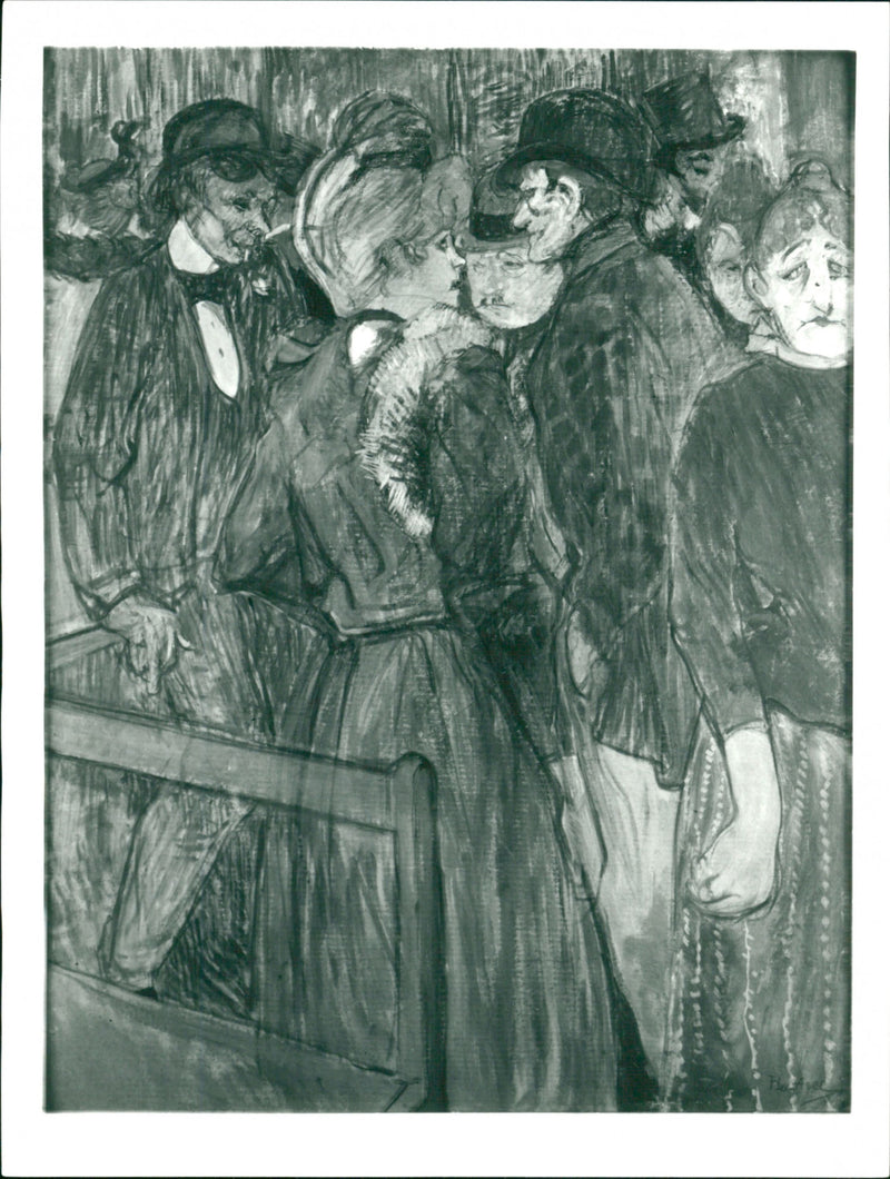 Henri Toulouse-Lautrec, artwork "Au Moulin De La Galette" at auction at Christie's in London - Vintage Photograph