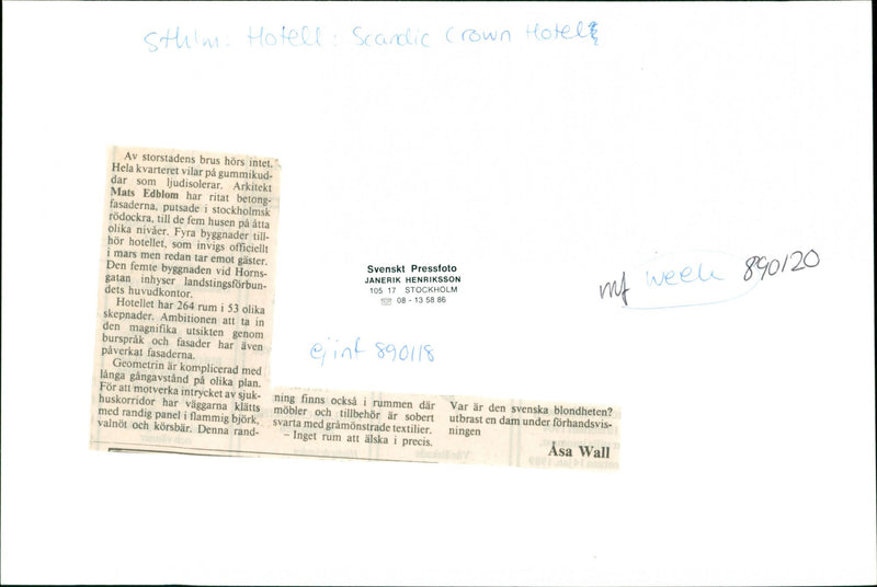 Scandic Crown Hotel - Vintage Photograph