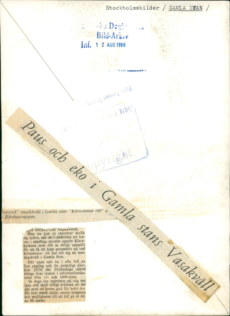 Music evening in the Old Town. "Driving Summer -66" - Vintage Photograph