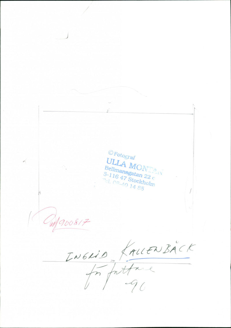 CANDAVOSIT INGRID MONTE BACK TEL POET SWEDEN - Vintage Photograph