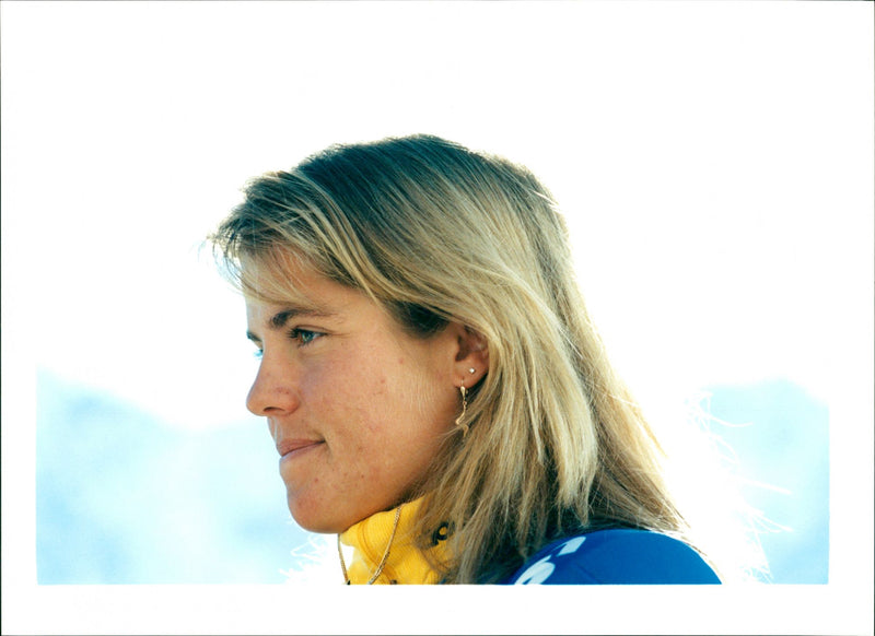 Pernilla Wiberg, Swedish Alpine Ski Team - Vintage Photograph