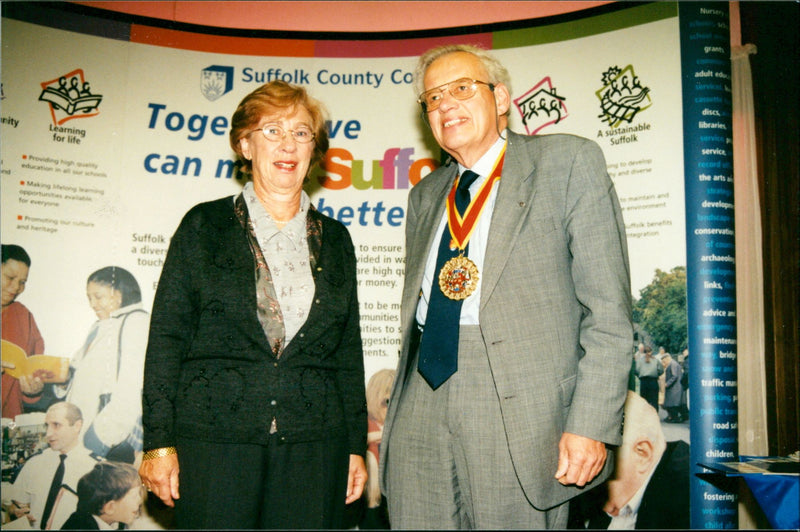 Eva Schloss with Dr. Alan Lower - Vintage Photograph