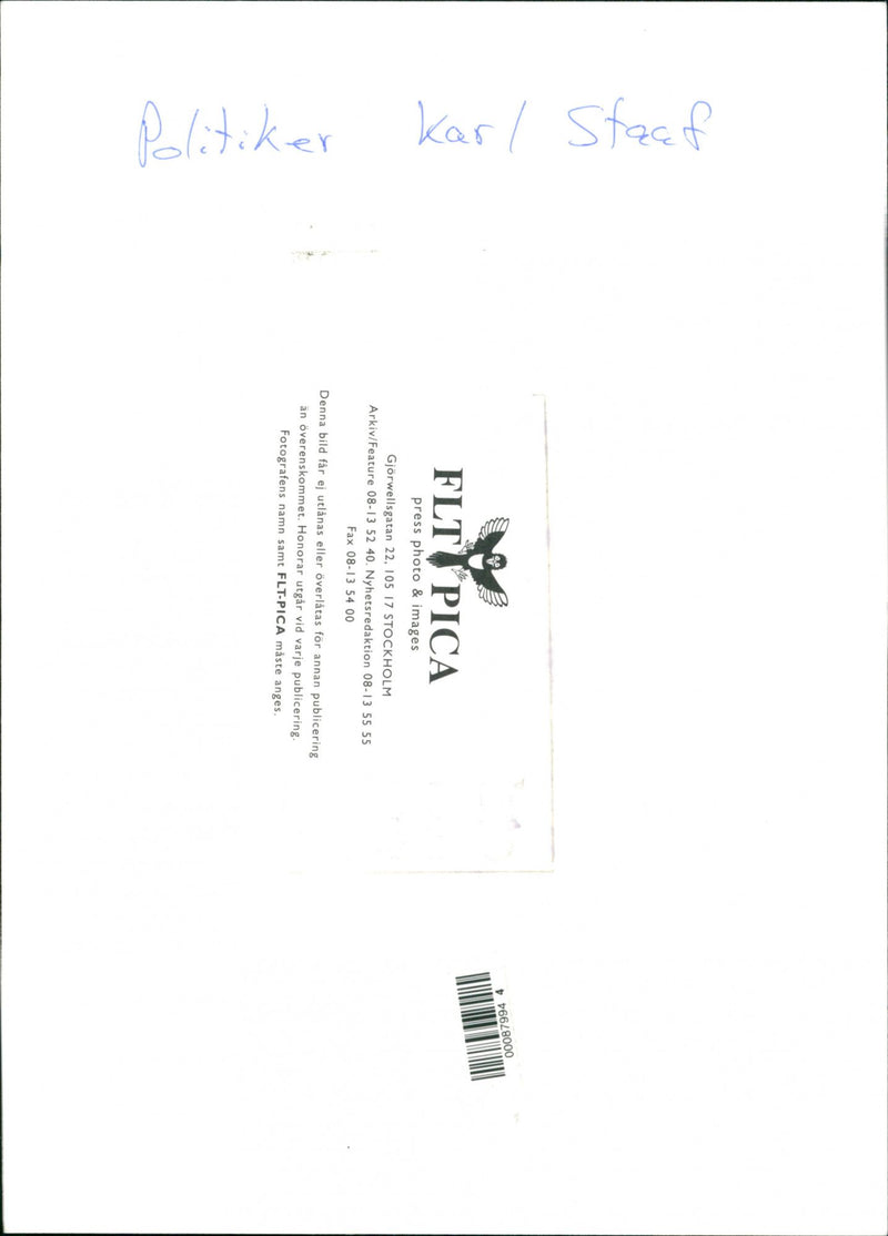 Karl Staaff, Swedish Politician. - Vintage Photograph