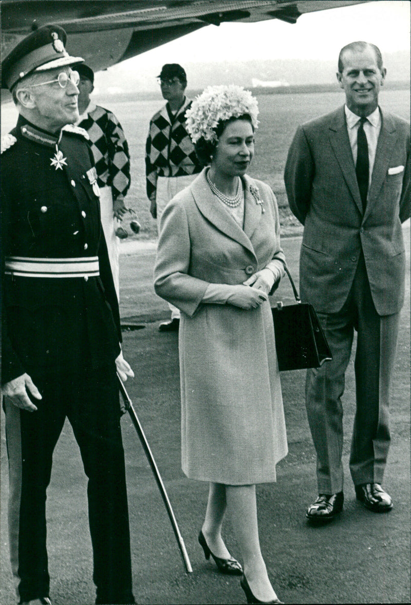 4th Earl of Stradbroke with Queen Elizabeth II and Prince Philip - Vintage Photograph