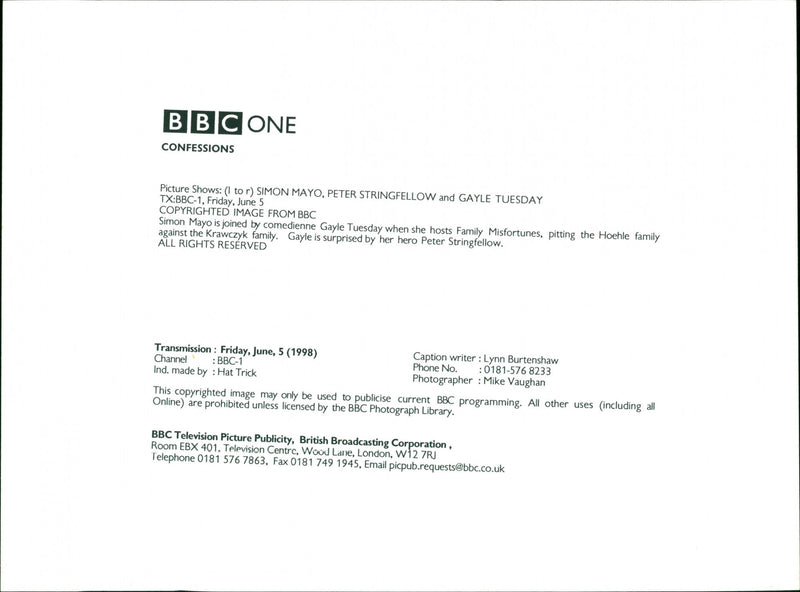 BRITISH IMAGE WRITER TELEVISION PETER - Vintage Photograph