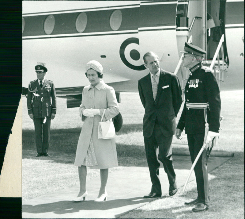 John Anthony Alexander Rous, 4th Earl of Stradbroke with the Queen Elizabeth II and Prince Philip - Vintage Photograph