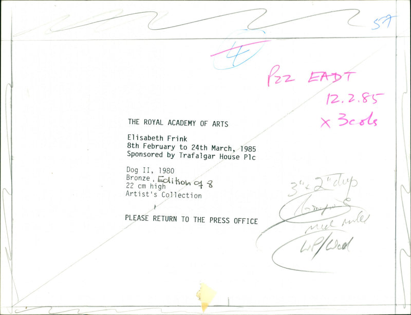 Dog II, 1980 by Dame Elisabeth Jean Frink - Vintage Photograph