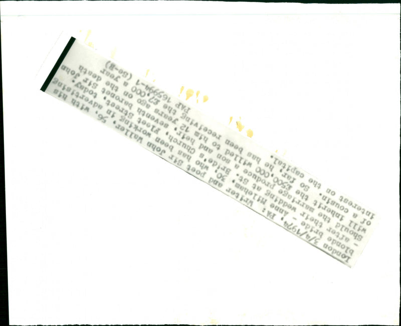 1974 CAPITAL JOHN WRITER POET DEATH - Vintage Photograph