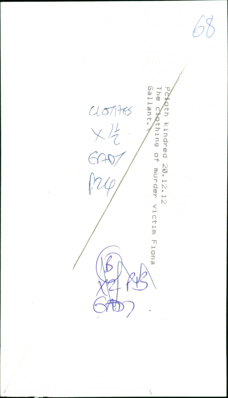 Paloth kindred 20. The Clothing of murder victim Fiona Gallant . cao
11111 - Vintage Photograph