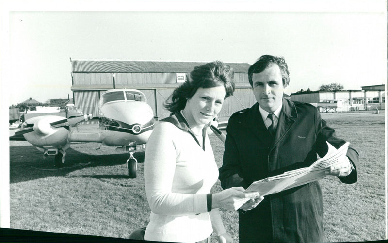Roy and Merlyn Suckling at Ipswich Airport - Vintage Photograph