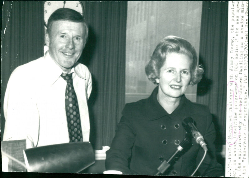 Margaret Thatcher and Jimmy Young - Vintage Photograph