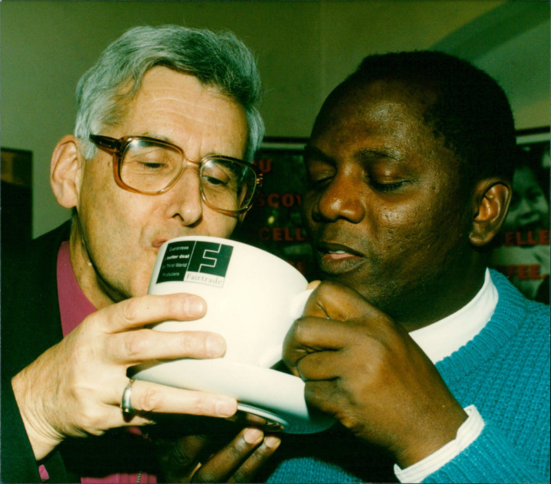 Rt. Rev. John Dennis enjoying a cup of tea - Vintage Photograph