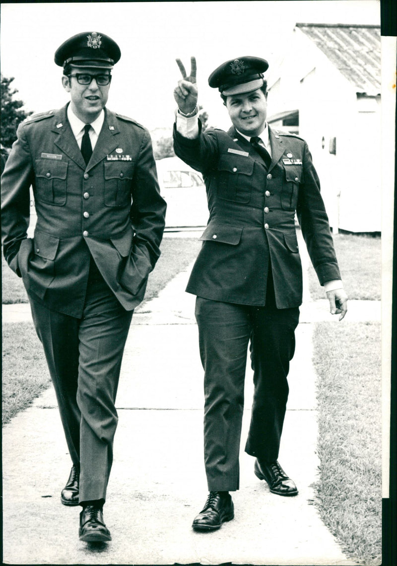 Captain Thomas Culver and Capt. Frank Wesson at Lakenheath USAF - Vintage Photograph